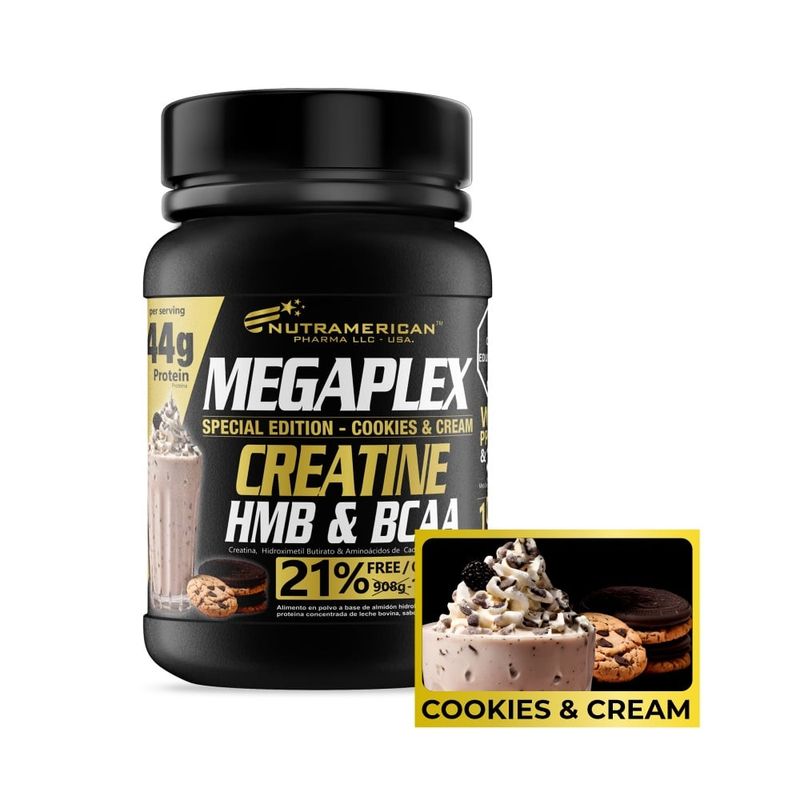 MEGAPLEX - Megaplex Creatine Power 2 lb Cookies and Cream Proteina + Creatina