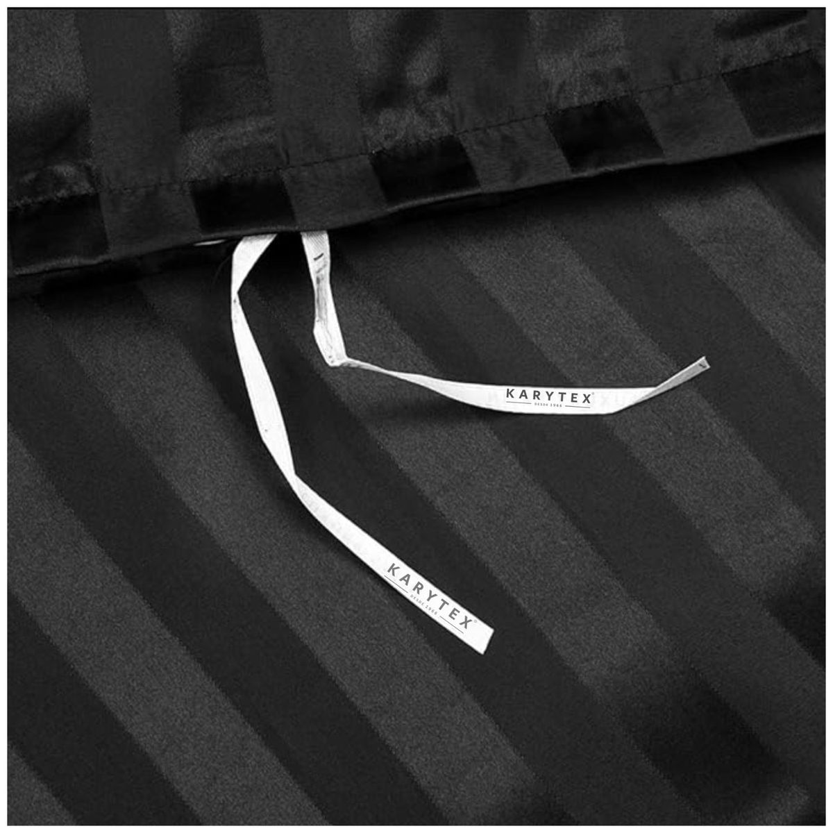 KARYTEX - Funda Duvet Sateen Rayas Cama Sencilla Color Negro 125 Gramos Mindy.