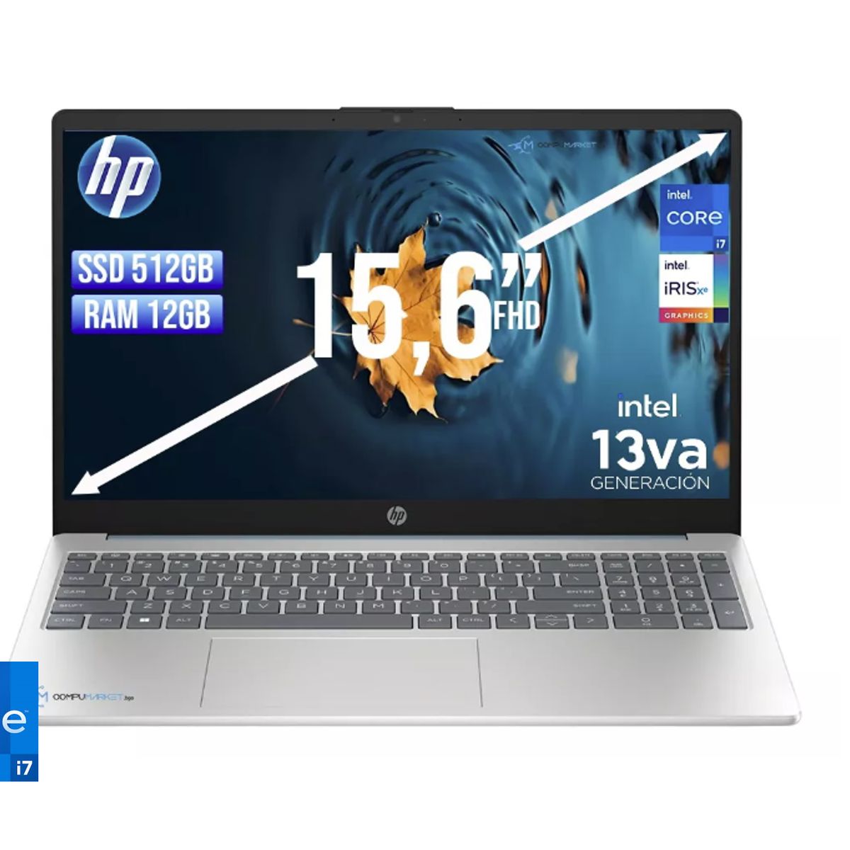 HP - Portatil Hp 15 Intel Core I7 1355u Ssd 512gb Ram 12gb Led 15,6 - Win 11 Home
