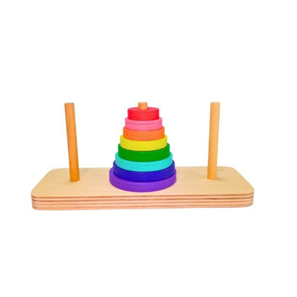 GENERICO - Juego Didáctico Madera Torre de Hanoi con Aros Encajables