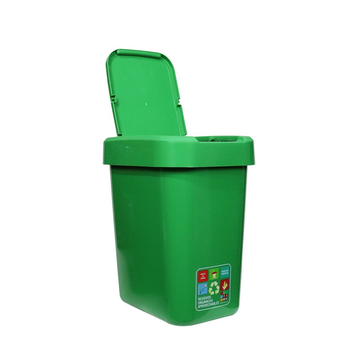 RIMO - Papelera Vaiven Plana Ecorimo 22 Litros Verde