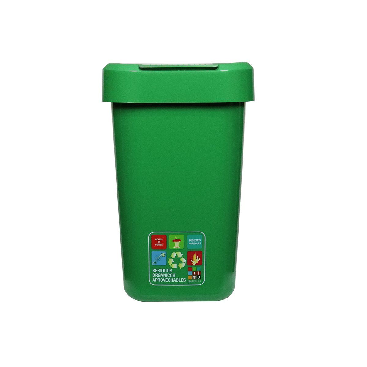 RIMO - Papelera Vaiven Plana Ecorimo 22 Litros Verde