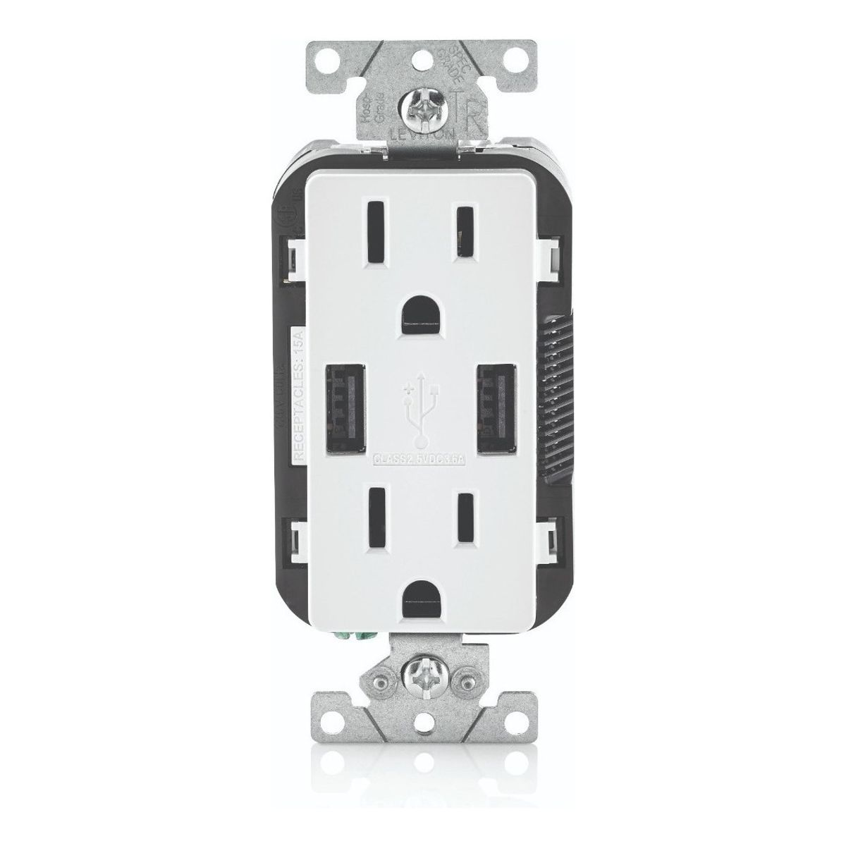 LEVITON - Tomacorriente Cargador Usb Leviton T5632-w Decora