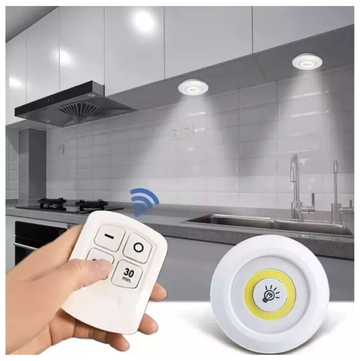 GENERICO - Luces Led X3 Portátil Inalámbricas Adhesivas + Control