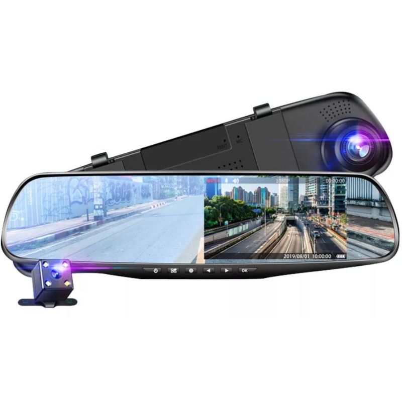 SANGOX - Espejo Retrovisor Con Doble Cámara DVR