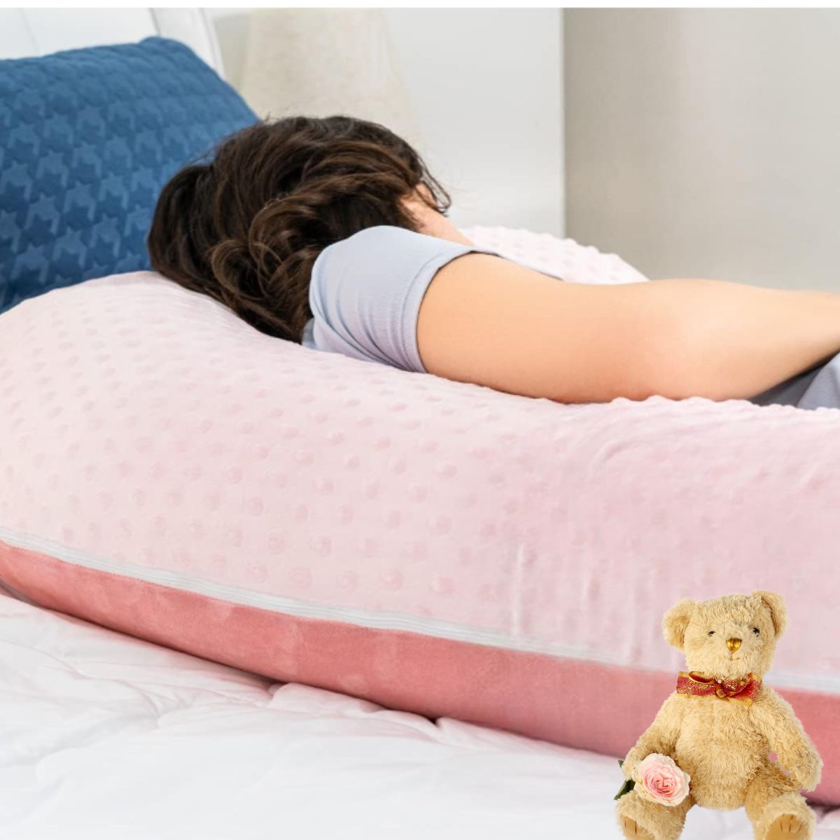 IKSA - Cojin Almohada Para Embarazadas y más diseño ergónomico