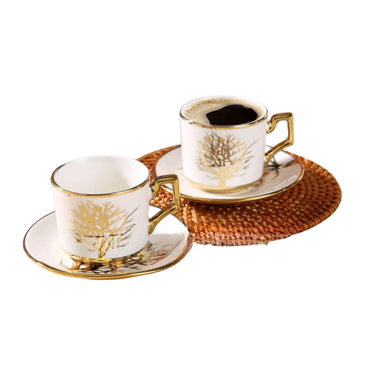 MULTIPLACE COLOMBIA - Set De Pocillos Dorados Para Cafe Tinto X 12 Piezas 150 Cc Importados.