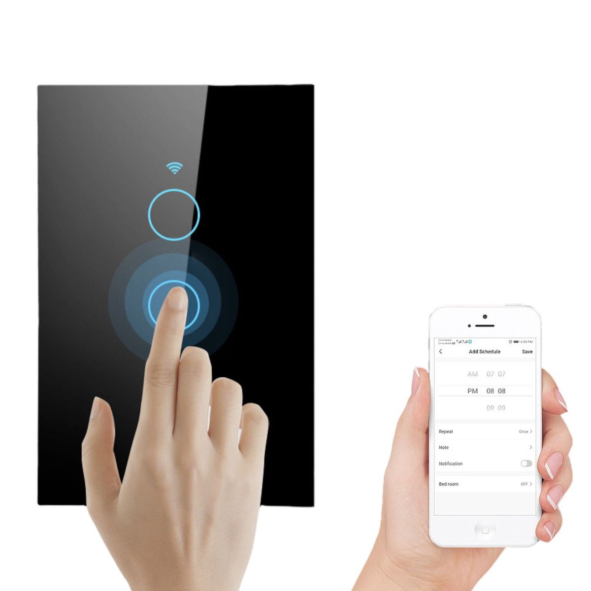 MULTIPLACE COLOMBIA - Interruptor Switch Inteligente Wifi Google Home Y Alexa 2 Botones-