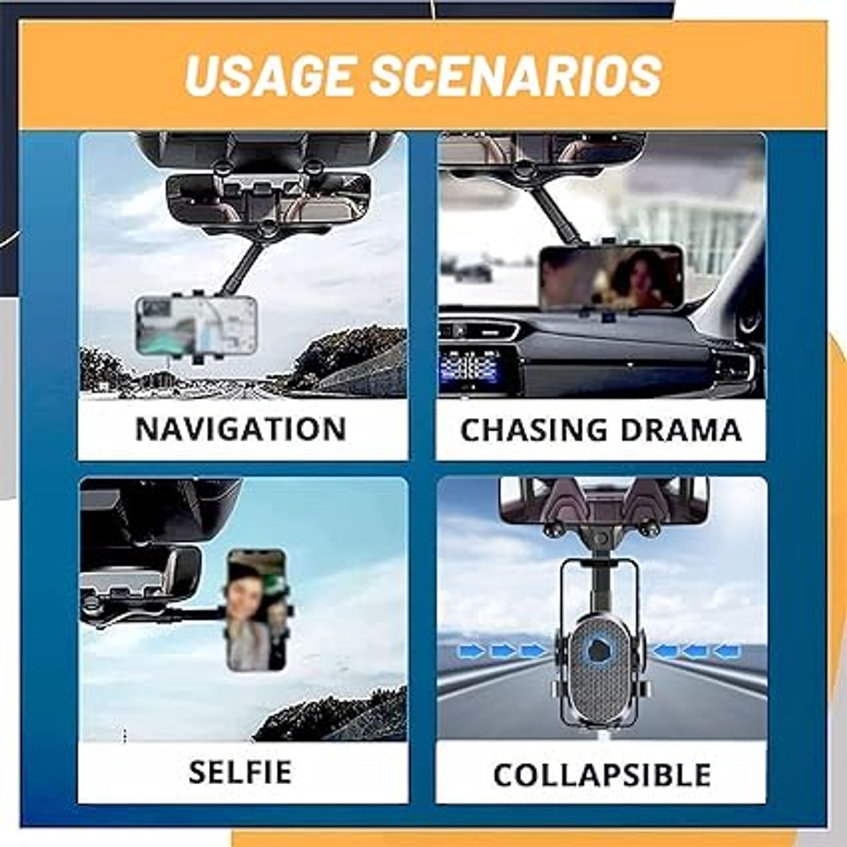 GENERICO - Holder soporte para carro ajustable al espejo