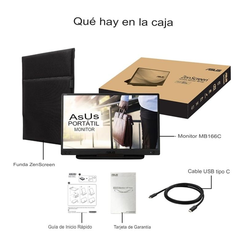 ASUS - Asus Zenscreen Monitor Portátil De 15,6 Fhd 1080p Negro Mate