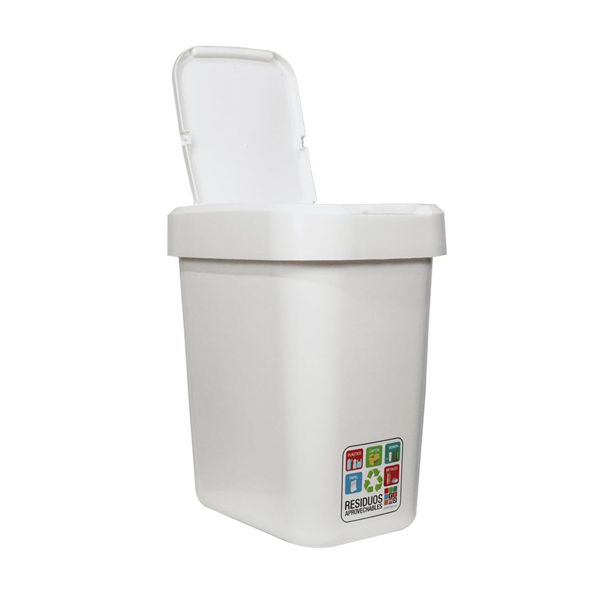 RIMO - Papelera Vaiven Plana Ecorimo 22 Litros Blanca