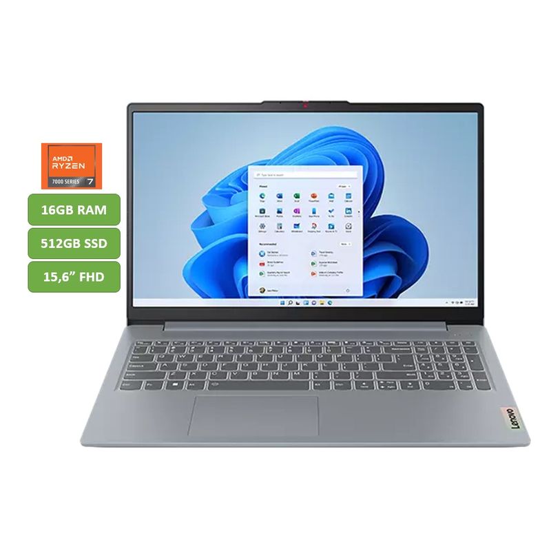 LENOVO - PORTATIL LENOVO SLIM - RYZEN 7 7730U - 16GB RAM - 512GB SSD - 15,6" FHD - MOD: 3 15ABR8 - COMPUTADOR
