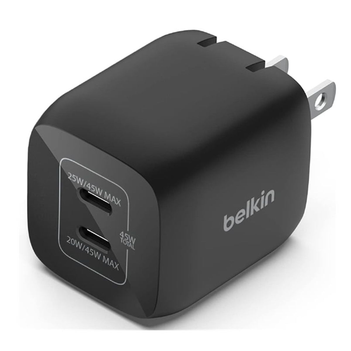BELKIN - Cargador Belkin 45W 2 Puertos Usb Tipo C Carga Rapida 3.0