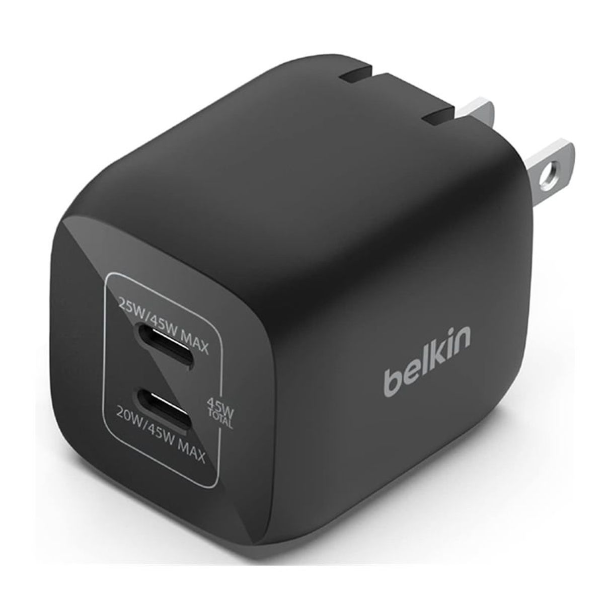 BELKIN - Cargador Belkin 45W 2 Puertos Usb Tipo C Carga Rapida 3.0