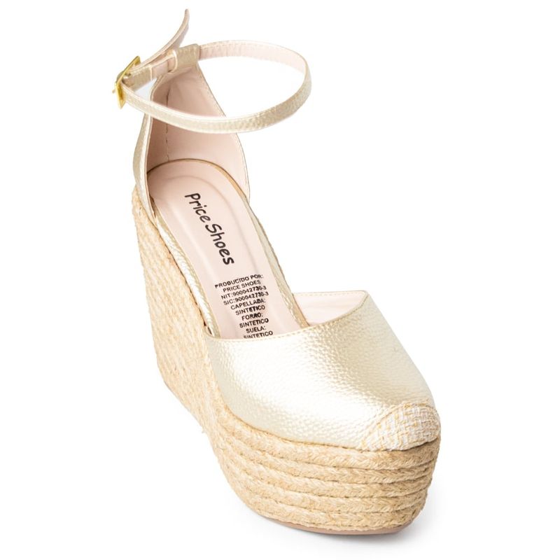 PRICE SHOES - Price shoes Plataforma en yute Mujer 962CR111DORADO