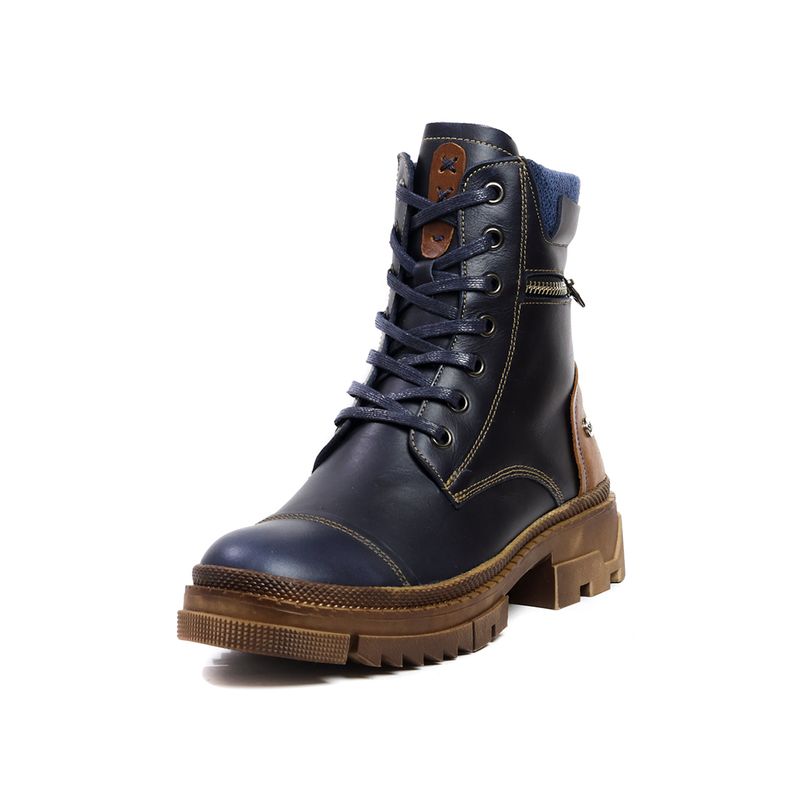 GENERICO - Botas Cuero Mujer Azul Ocai Berlín 001