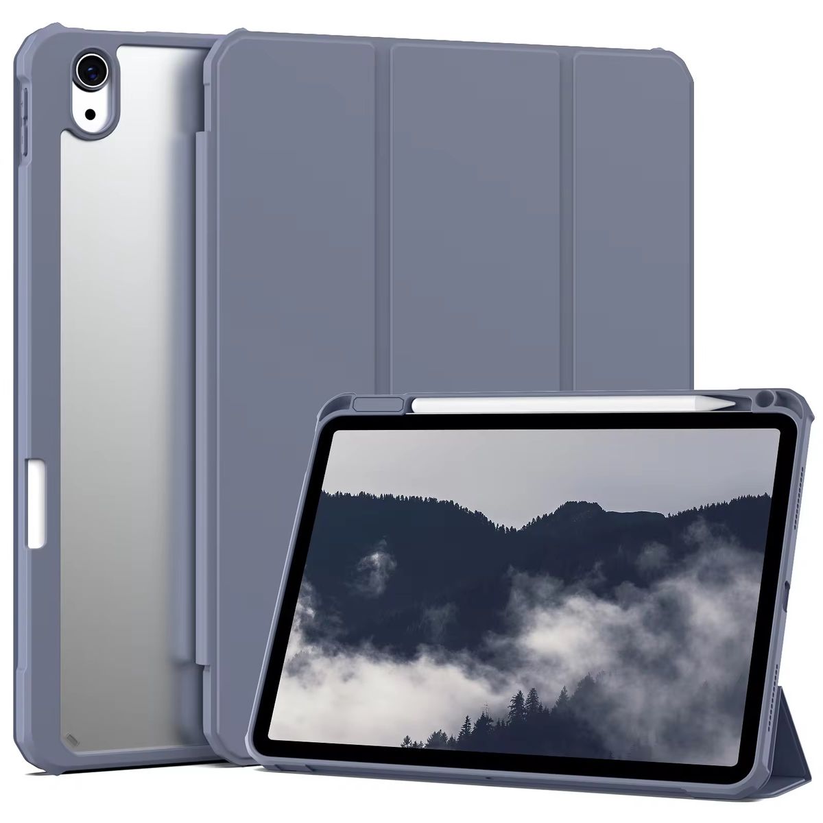 GENERICO - Estuche Protector Smart Clear Magnético Para Ipad 10.2 7a, 8a, 9a Generación - Color Morado