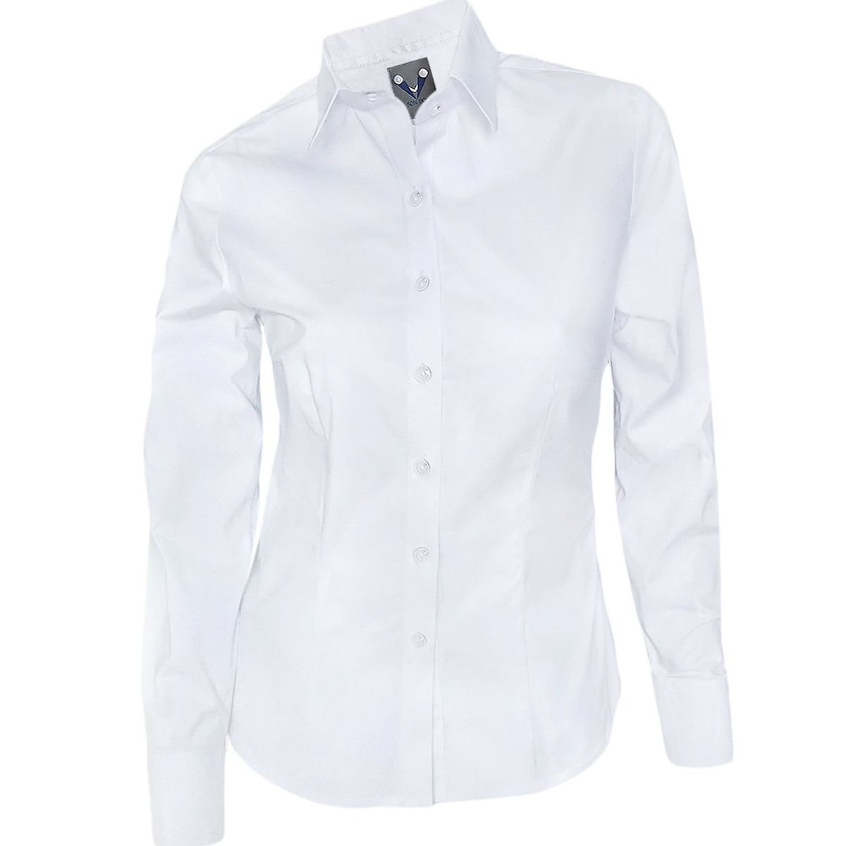 SON DOS - Camisa blusa blanca oficina formal manga larga mujer