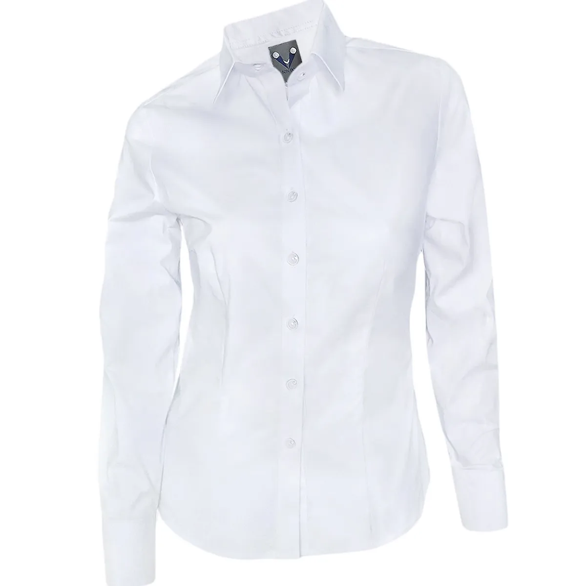 SON DOS - Camisa blusa blanca oficina formal manga larga mujer
