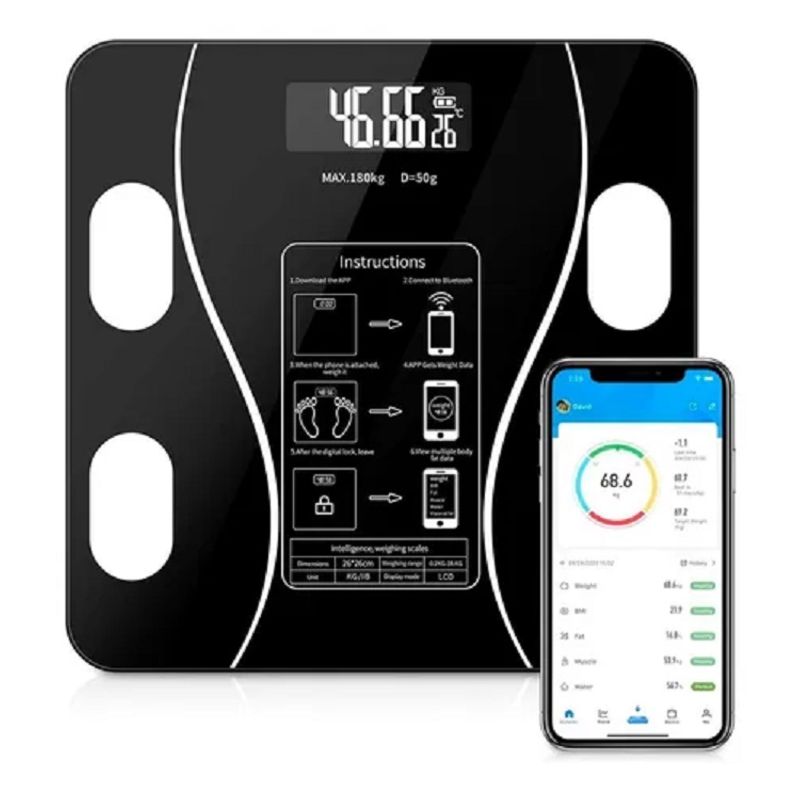 HOME - Bascula Inteligente Bluetooth Vidrio Templa Digital App