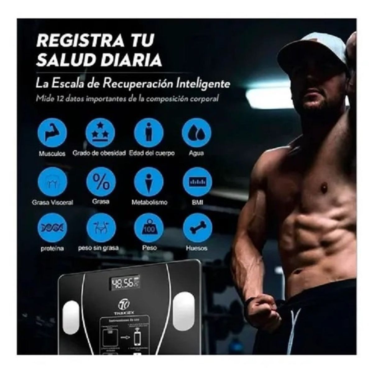 HOME - Bascula Inteligente Bluetooth Vidrio Templa Digital App