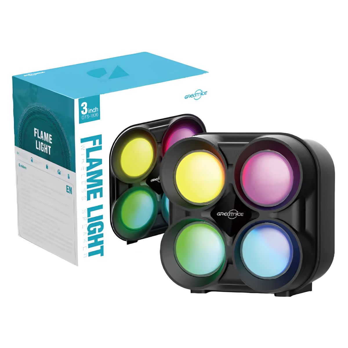 GENERICO - Parlante Bluetooth Multicolor Rgb Mp3 Usb Radio Fm Gts 1835