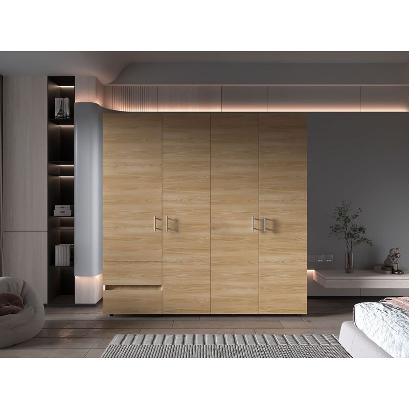 RTA MUEBLES - Closet Dassel Blanco/Fresno CBF 10883 200x200x51,5 cm RTA