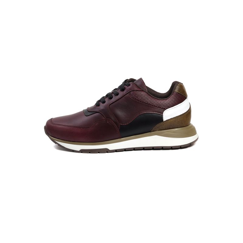 GENERICO - Tenis Cuero Hombre Vinotinto Ocai Atlanta 001