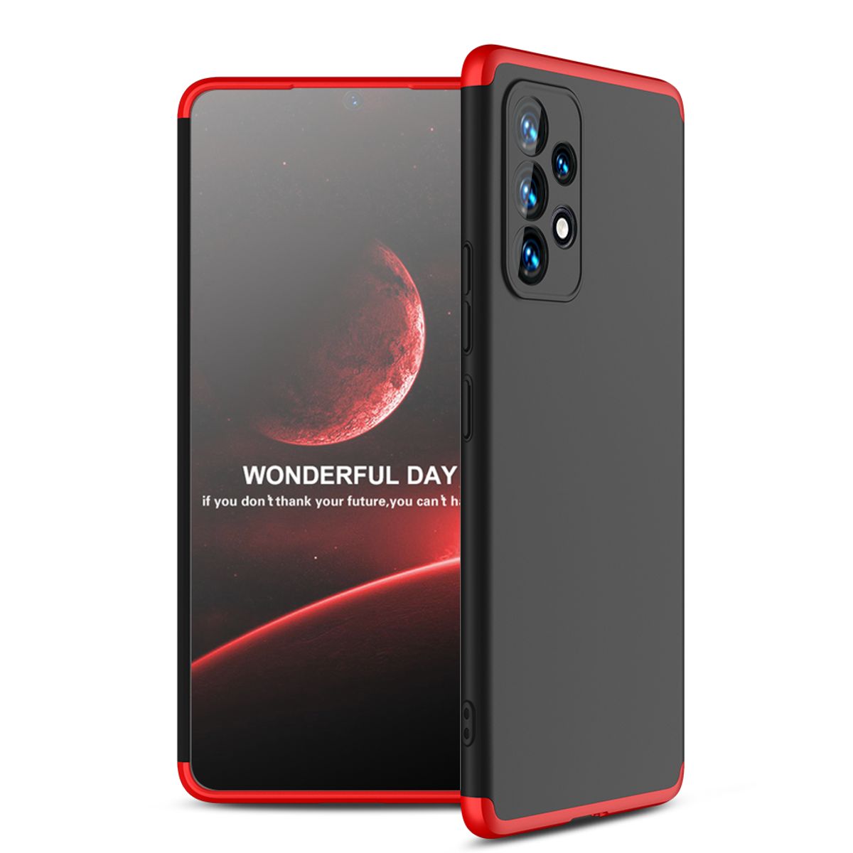 GENERICO - Funda Carcasa Estuche Protector Para Samsung A53 Negro Rojo