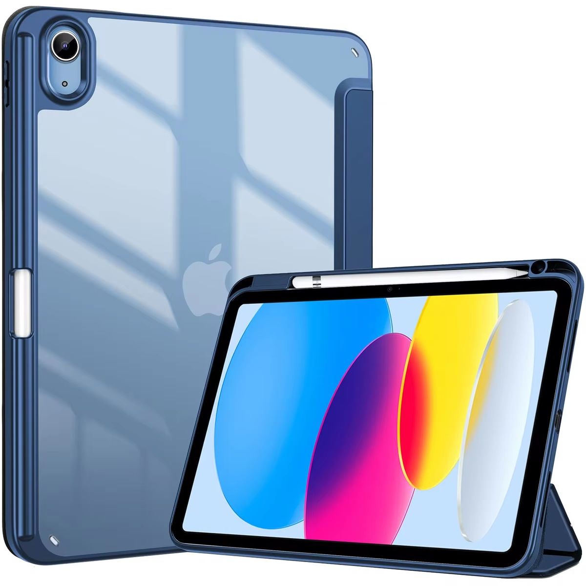GENERICO - Estuche Protector Smart Clear Magnetico Ipad Air 10.9 4a y 5a Generacion 2020 y 2022 - Color Azul