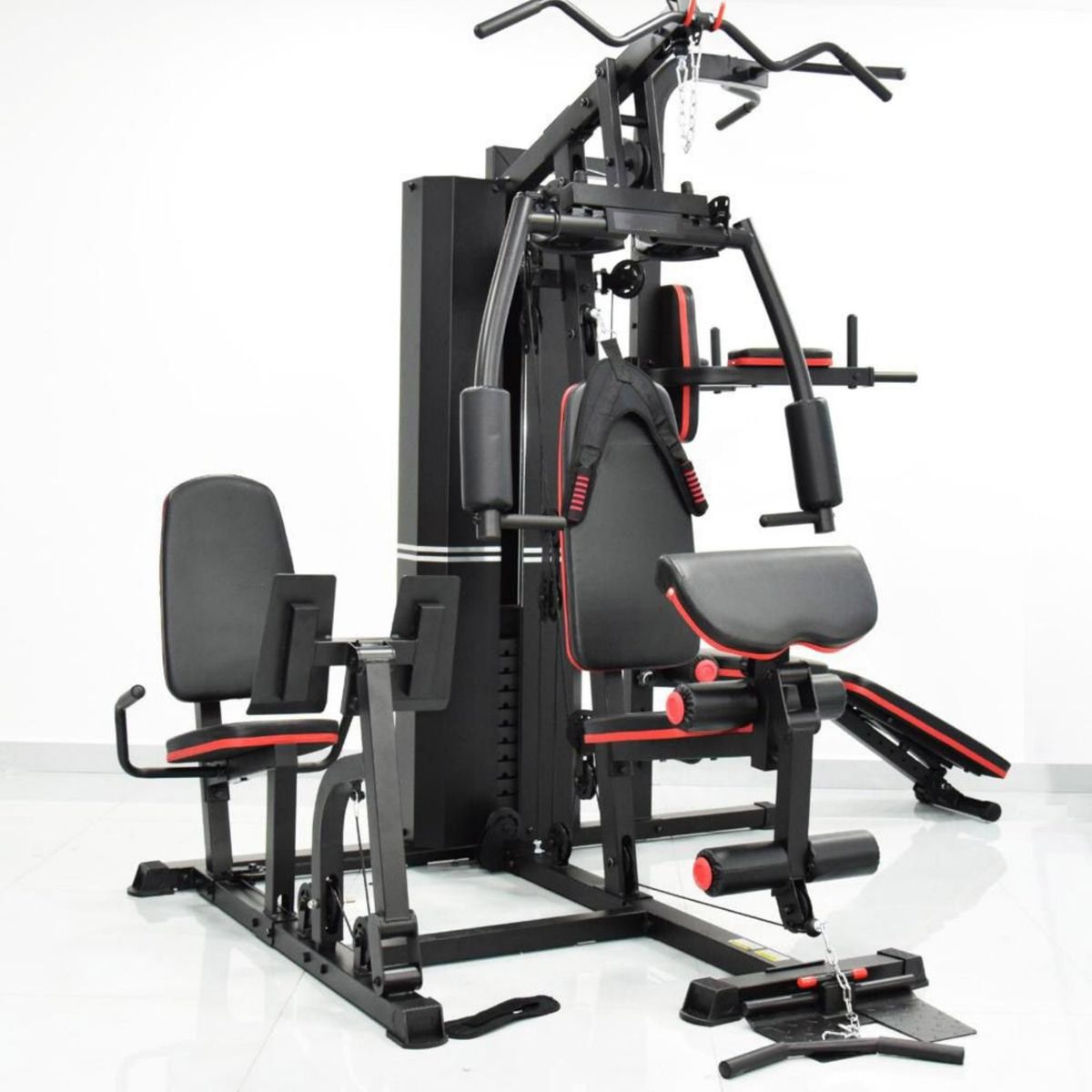 MOVIFIT - Multigimnasio Premium MS632 3 Estaciones, Prensa Piernas, Torre 72 Kg/159 Lbs, Accesorios