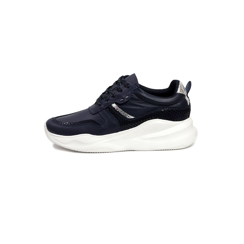 GENERICO - Tenis Cuero Mujer Azul Ocai Maya 001