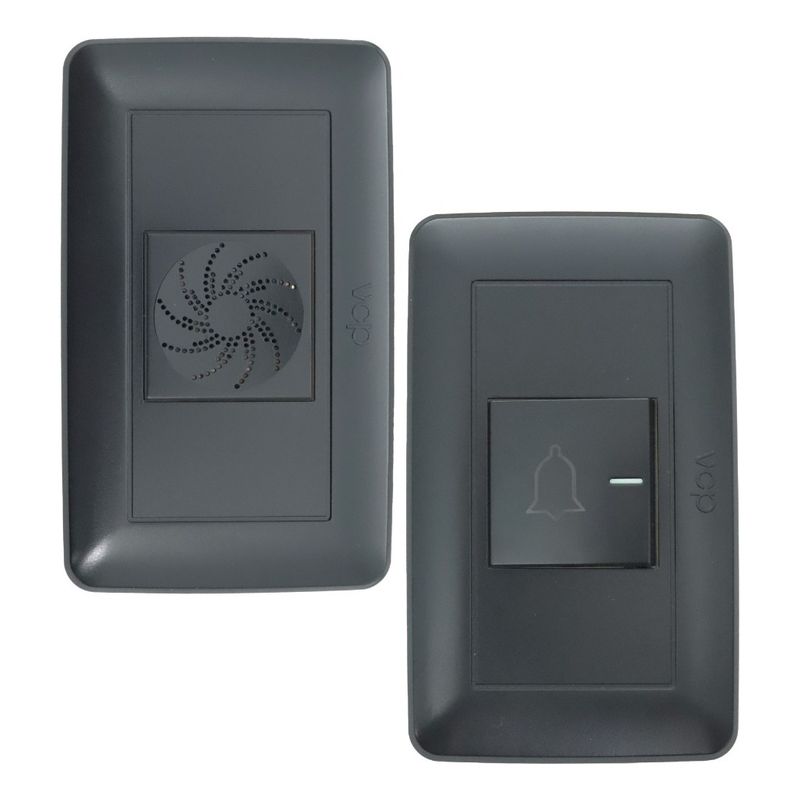 VCP - Pulsador + Zumbador Timbre, Sencillo, 127v, Negro Mate