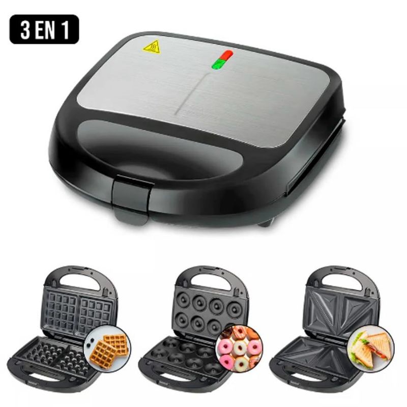 HOME - Sandwichera 2 Puestos placas intercambiables 3 en1