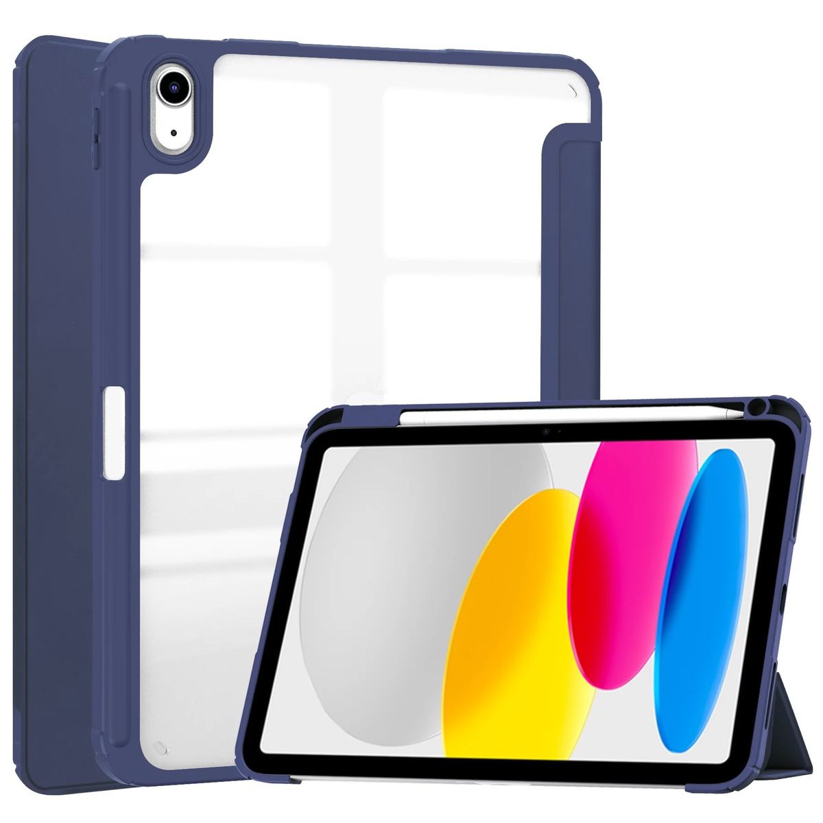 GENERICO - Estuche Protector Smart Clear Para Ipad Air 11 Chip M2 2024 Y Ipad Air 11 Chip M3 2025 Color Azul