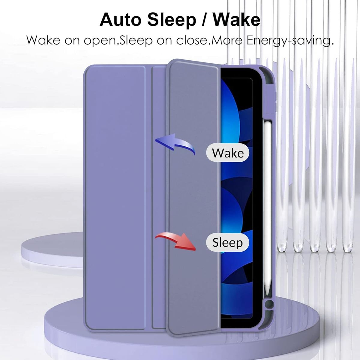 GENERICO - Estuche Protector Smart Clear Para Ipad Air 11 Chip M2 2024 Y Ipad Air 11 Chip M3 2025 Color Morado