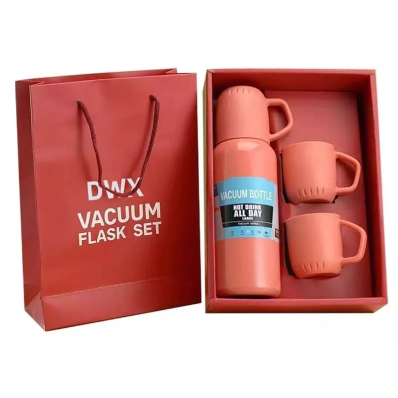 GENERICO - Set Termo 3 Tazas cocina de 500 Ml de lujo rosa