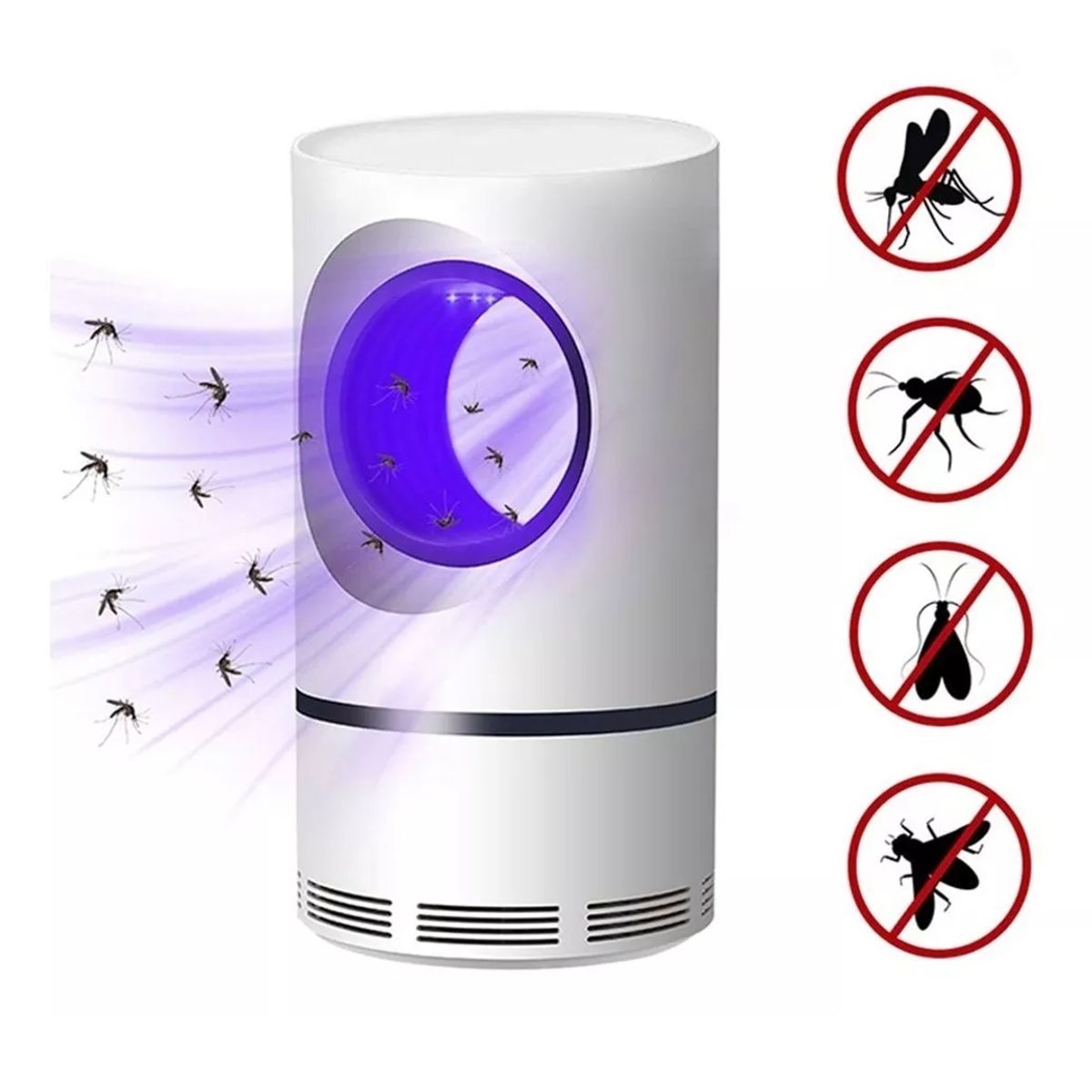 GENERICO - Lámpara Mata Mosquitos USB con Sistema de Succión