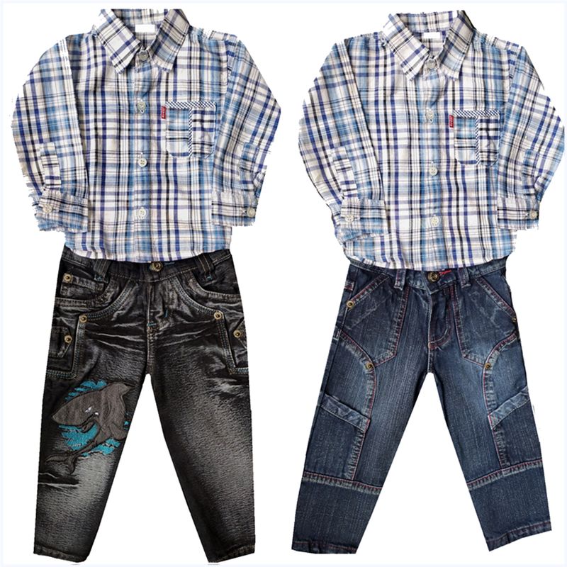 ZAFIRO JEANS - Camisa y  jeans    con  repuesto de pantalón para niño_.