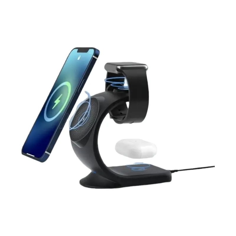 GENERICO - Cargador Inalambrico Magnetico 3 En 1, Adaptador De Carga