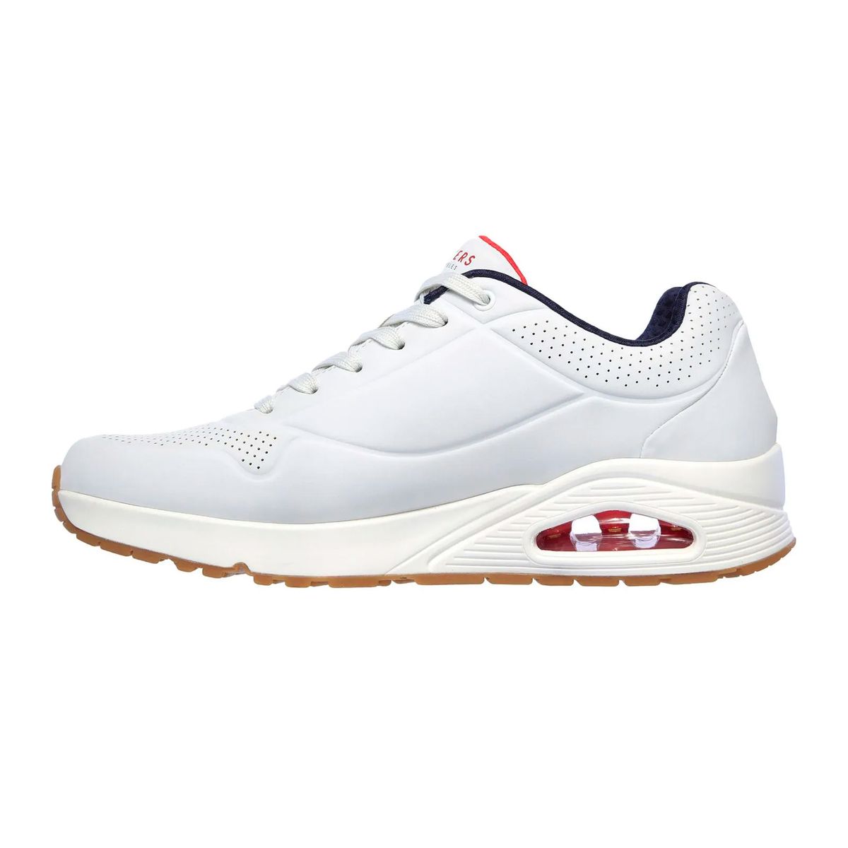 SKECHERS - TENIS SKECHERS BLANCO PARA HOMBRE SK UNO STAND ON AIR WHITE NAVY