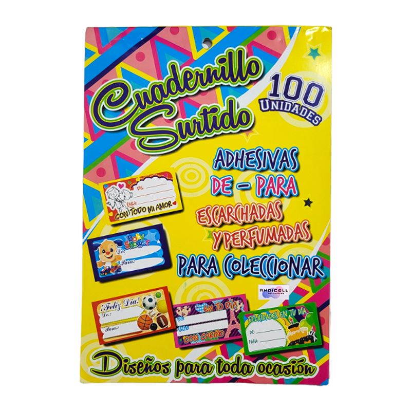 GENERICO - Cuadernillo de Stickers Adhesivos para Marcar Regalos