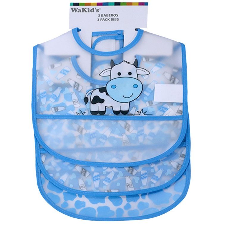 WAKIDS - Set Baberos X 3 Unid. Bebe Unisex Plástico AZUL REF.76847