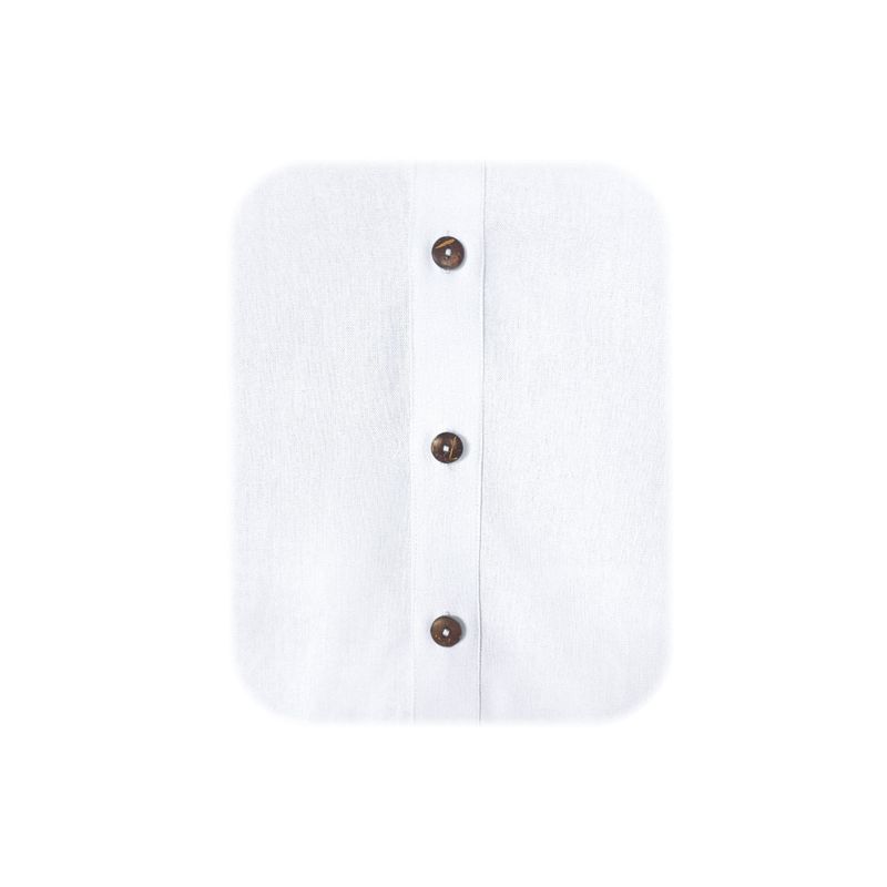 SON DOS - Blusón silueta suelta vestido blanco en 100% lino manga larga mujer