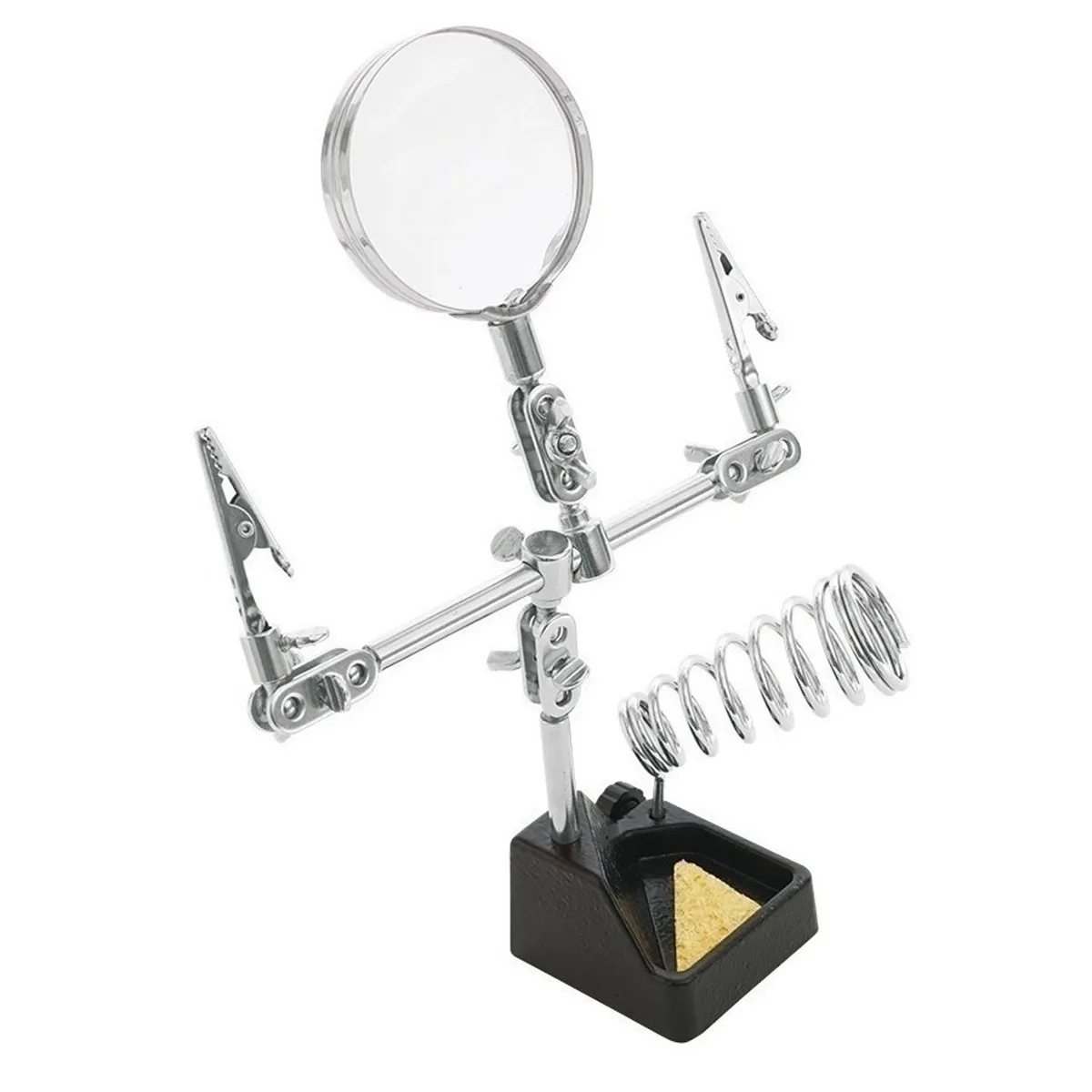 HI TRONIC - Tercera Mano Con Lupa + Soporte Cautin