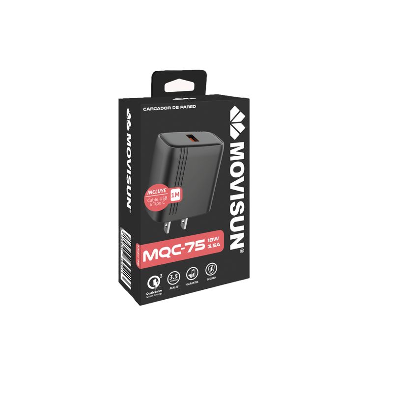 MOVISUN - Cargador  tipo C 18 Watts MQC-75 Movisun