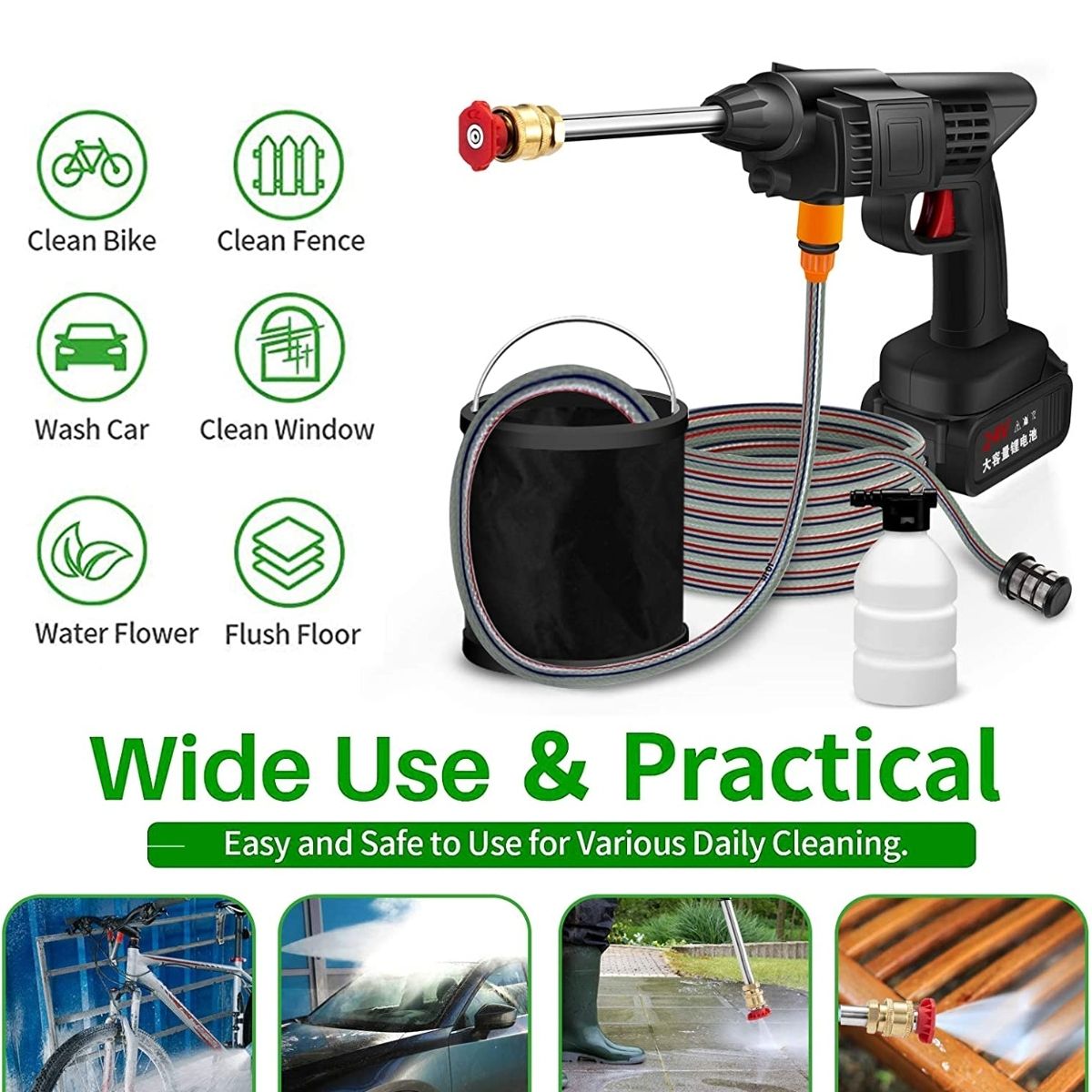 TRIPLE CLEAN - Hidrojet Portátil Hidrolavadora Alta Presión de mano