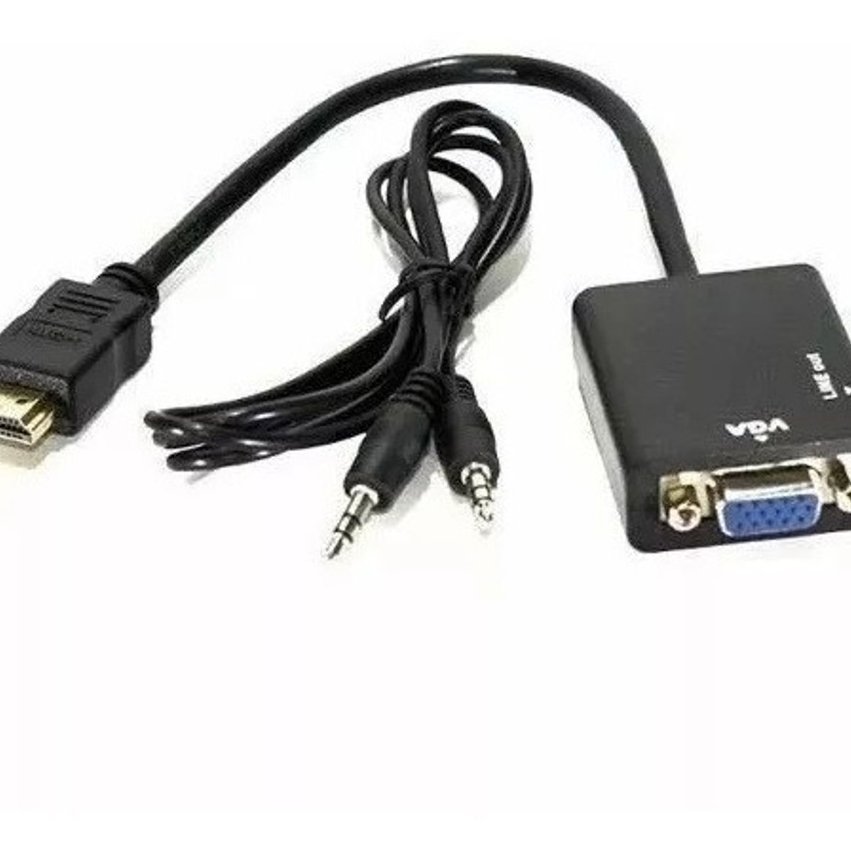 GENERICO - Convertidor Adaptador Hdmi A Vga Salida Audio 720 1080i 1080