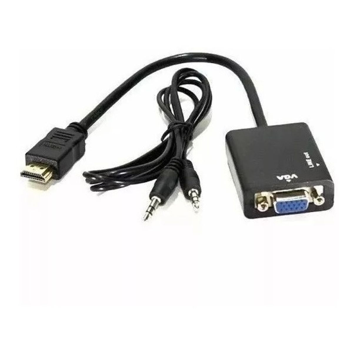 GENERICO - Convertidor Adaptador Hdmi A Vga Salida Audio 720 1080i 1080