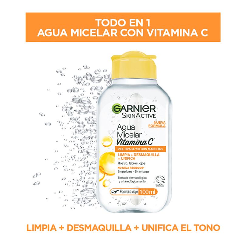 GARNIER - Agua Micelar Garnier Express AclaraTono Uniforme con Vitamina C 100 ml